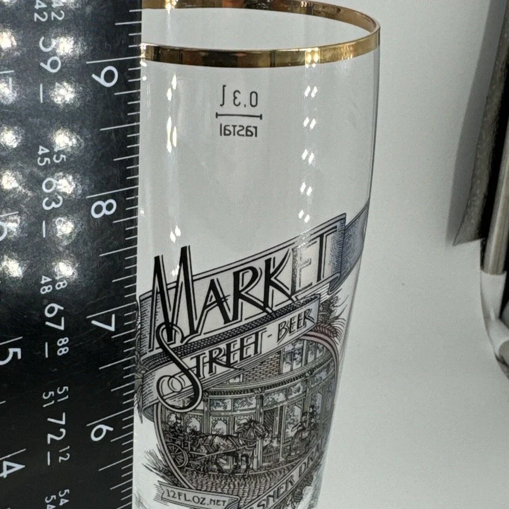 Beer Liquor Glasses Lot of 5 Market St Seagrams Kriek King Stefans Barware‎